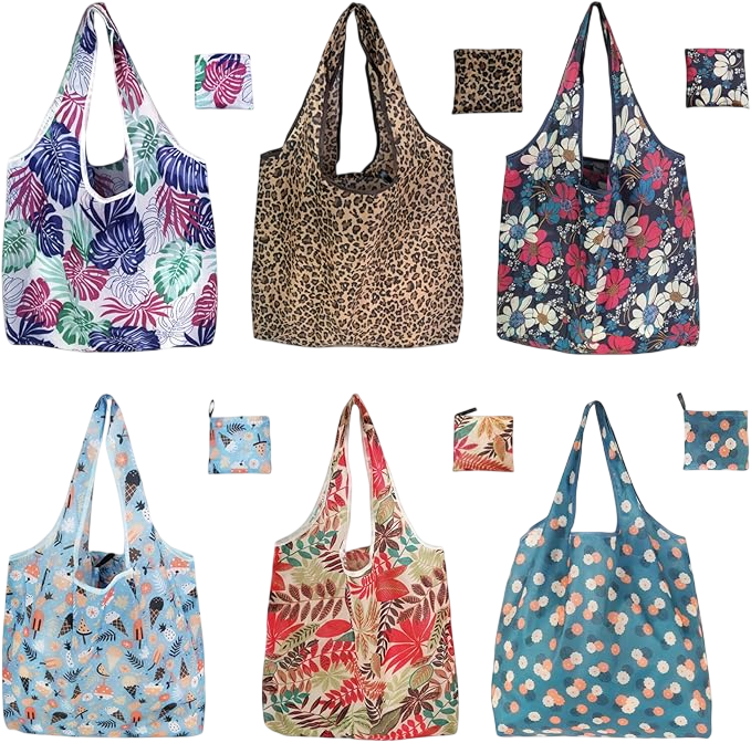 6 Pack Reusable Grocery Bags